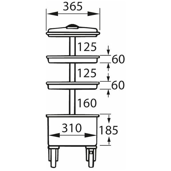 GARANT 높이조절 이동형 공구박스 916400