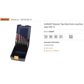 GARANT MACHINE TAP SET