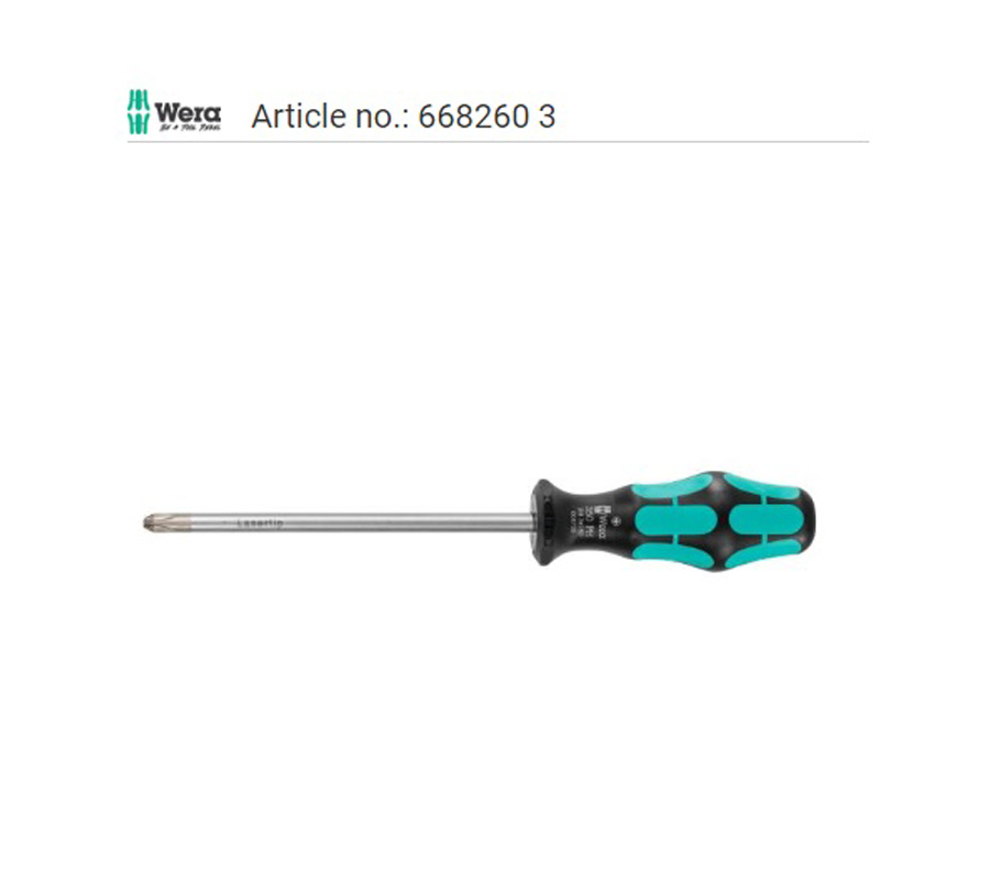 WERA Screwdriver for Phillips, with round steel blade 3 668260