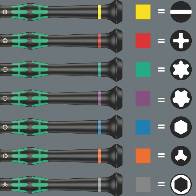 슬롯헤드 크래프트폼 마이크로 3mm용 전자스크류드라이버 (Electronics screwdriver for slot-head Kraftform Micro 3 mm)