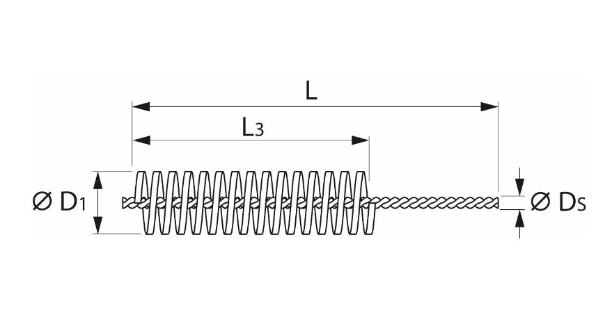 튜브브러쉬 스틸와이어 0.20mm 25mm (Tube brush Steel wire 0.20 mm 25 mm)