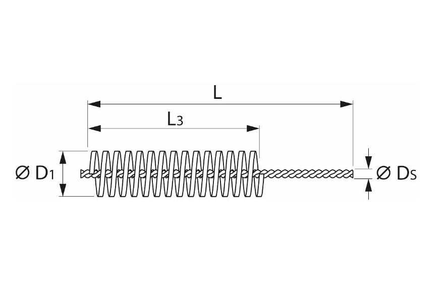 튜브브러쉬 스틸와이어 0.12mm 13mm (Tube brush Steel wire 0.12 mm 13 mm)