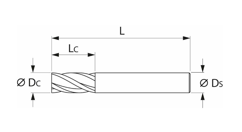엔드밀 HSS-Co8 10mm (End mill HSS-Co8 10 mm)