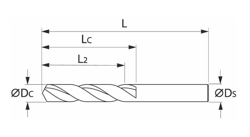 스틸 솔리드 초경 드릴 (Steel solid carbide drill, plain shank DIN 6535 HA 16,8)