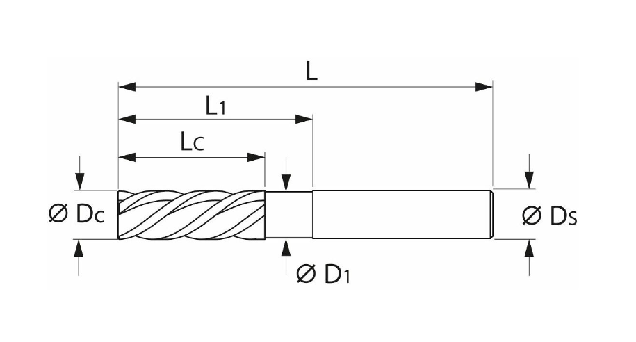 초경밀링커터 TPC 10mm (Solid carbide milling cutter TPC 10 mm)