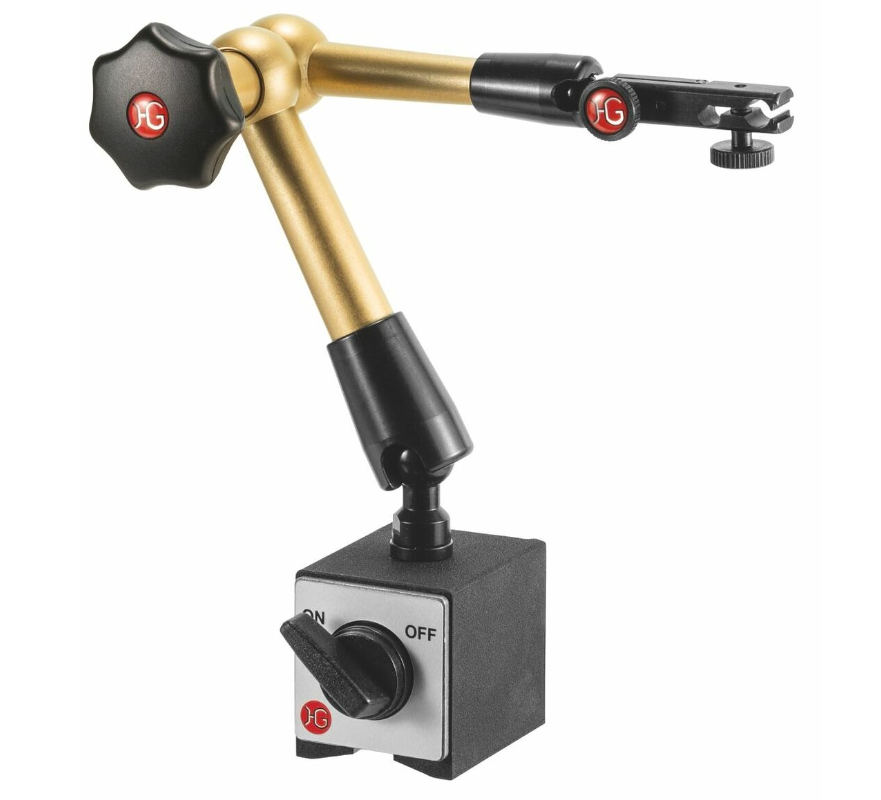 인디케이터 홀더의 기계적 미세 조정이 가능한 유압 자가 측정 스탠드(베이스 포함) 260mm Hydraulic magnetic measuring stand (with base) with mechanical fine adjustment at the indicator holder 260 mm